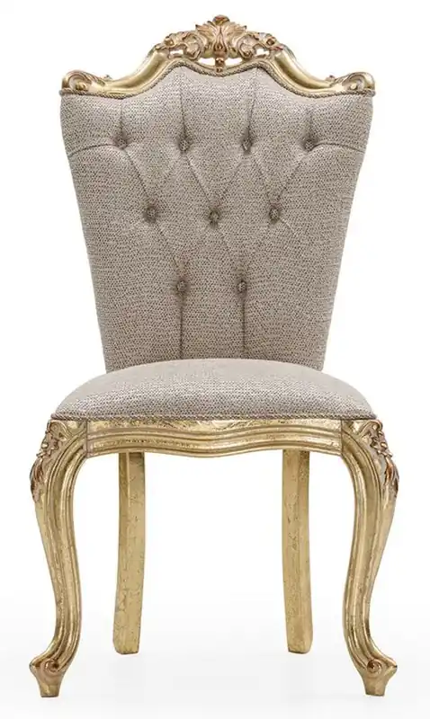Casa Padrino silla de comedor barroco de lujo gris / oro - Magnífica silla de cocina de estilo barroco - Muebles de comedor de lujo estilo barroco - Muebles barrocos - Noble y Magnífico Schnäppchen
