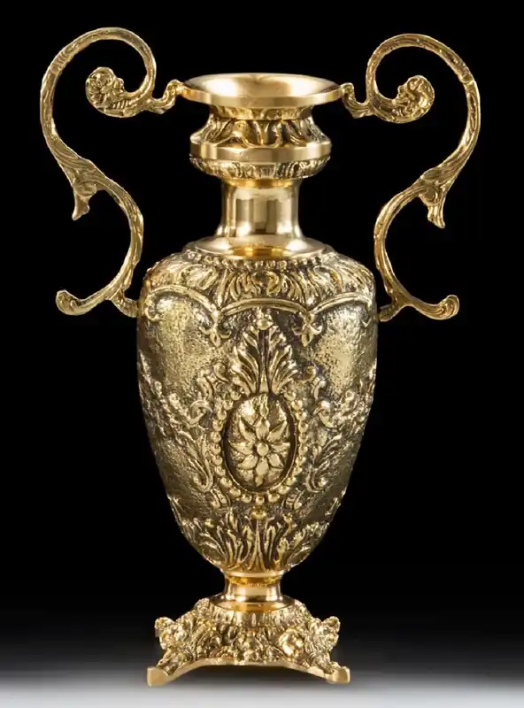 Ausverkauf Casa Padrino jarrón barroco de lujo oro 23 x A. 34 cm - Florero de bronce hecho a mano estilo barroco - Accesorios decorativos barrocos - Noble y Magnífico
