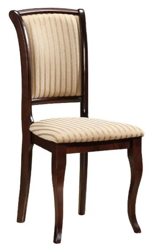 Expressversand Casa Padrino silla de comedor Art Nouveau crema / oro / marrón oscuro 44 x 44 x A. 96 cm - Elegante silla de cocina de madera maciza con rayas - Muebles de Comedor Barrocos y Art Nouveau