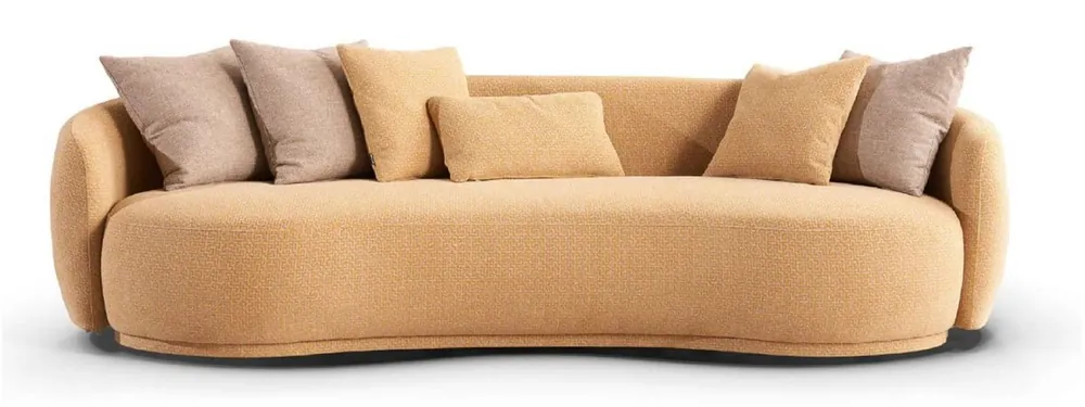 Abverkauf Casa Padrino sofá 4 plazas de lujo naranja 270 x 97 x A. 76 cm - Sofá de salón - Sofá de hotel - Muebles de salón - Muebles de hotel - Muebles de lujo - Interiores de lujo - Interiores de salón