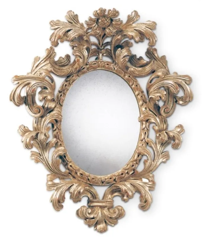 Kracherpreis Casa Padrino espejo barroco de lujo oro antiguo - Espejo de pared ovalado de estilo barroco italiano con cristal de espejo antiguo - Muebles de lujo en estilo barroco - Hecho en Italia