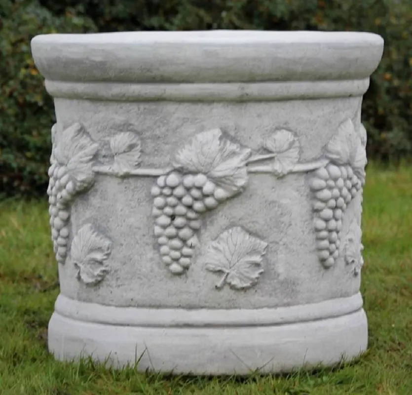 Casa Padrino maceta decorativo de jardín barroco gris Ø 44 x A. 46 cm - Macetero redondo de estilo barroco - Decoración barroco de jardín - Decoración barroco de terraza - Accesorios barroco Angebot