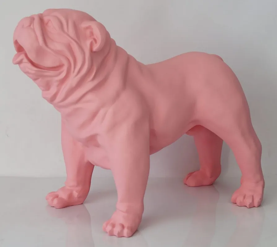 Jetzt Bestellen Casa Padrino figura decorativa de lujo perro bulldog rosa claro 85 x 45 x A. 74 cm - Escultura decorativa de resina - Decoración salón - Figura animal decorativa de lujo