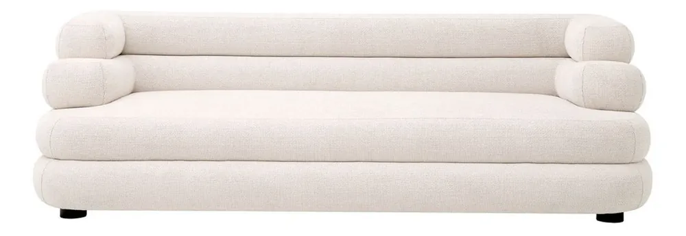 Sonderangebot Casa Padrino sofá de lujo blanco / negro 220 x 92 x A. 68 cm - Sofá de salón - Sofá de hotel - Muebles de salón - Muebles de hotel - Interiores de lujo