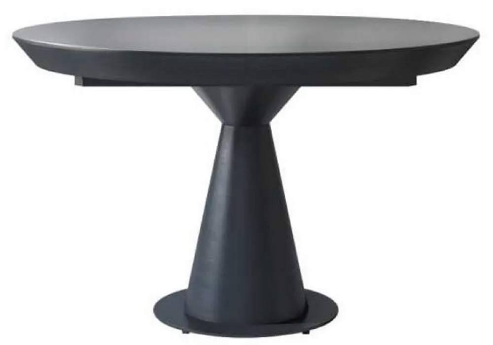 Jetzt Bestellen Casa Padrino mesa de comedor Art Deco de lujo negro mate 125-175 x 125 x A. 78 cm - Mesa de cocina extensible de madera maciza con tablero redonda - Muebles de Comedor Art Deco de Lujo