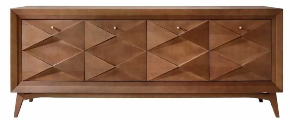 Preis Gesenkt Casa Padrino aparador Art Deco de lujo coñac mate 220 x 50 x A. 92 cm - Gabinete de madera maciza noble con 4 puertas - Muebles de comedor - Muebles Art Deco - Muebles de lujo