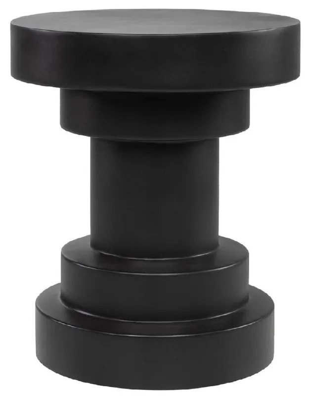 Direktkauf Casa Padrino mesa auxiliar / taburete de lujo negro Ø 38 x A. 45 cm - Mesa / taburete redondo reforzado con fibra de vidrio - Muebles de salón - Muebles de lujo - Colección de lujo