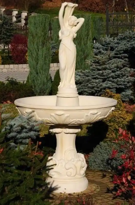 Beliebt Casa Padrino fuente barroco beige Ø 110 x A. 180 cm - Magnífica fuente de jardín de estilo barroco - Fuente redonda de piedra para decoración de jardín - Accesorios barrocos decoración de jardín