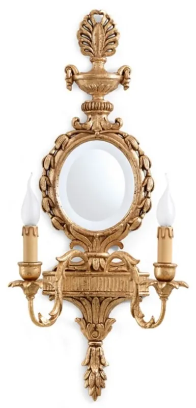 Jetzt Bestellen Casa Padrino lámpara de pared doble barroco de lujo con espejo oro antiguo 35 x 17 x A. 78 cm - Magnífica lámpara de pared estilo barroco - Noble y Magnífica - Calidad de Lujo - Hecho en Italia