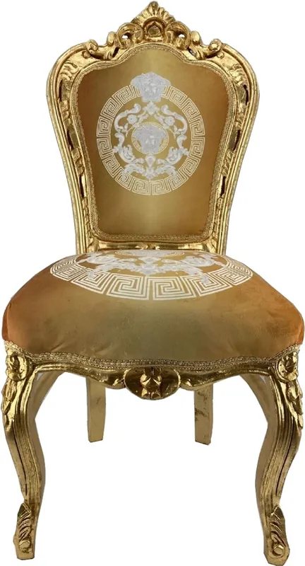 Casa Padrino silla de comedor barroco oro patrón / oro - Silla de madera maciza de estilo antiguo hecha a mano - Muebles de comedor barrocos Online Kaufen