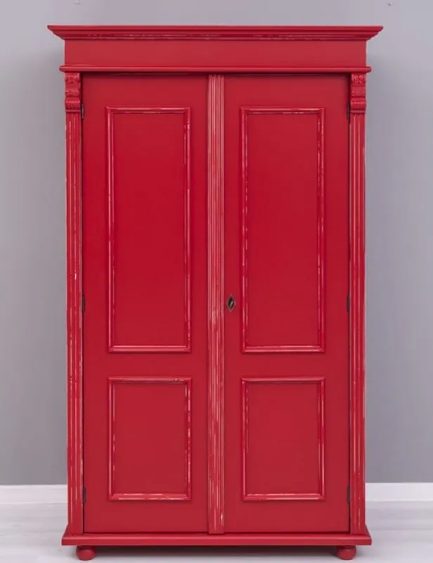 Casa Padrino armario de ropa de estilo campestre shabby chic rojo antiguo 110 x 58 x A. 180 cm - Armario de dormitorio con 2 puertas - Muebles de dormitorio de estilo campestre shabby chic Saisonangebot