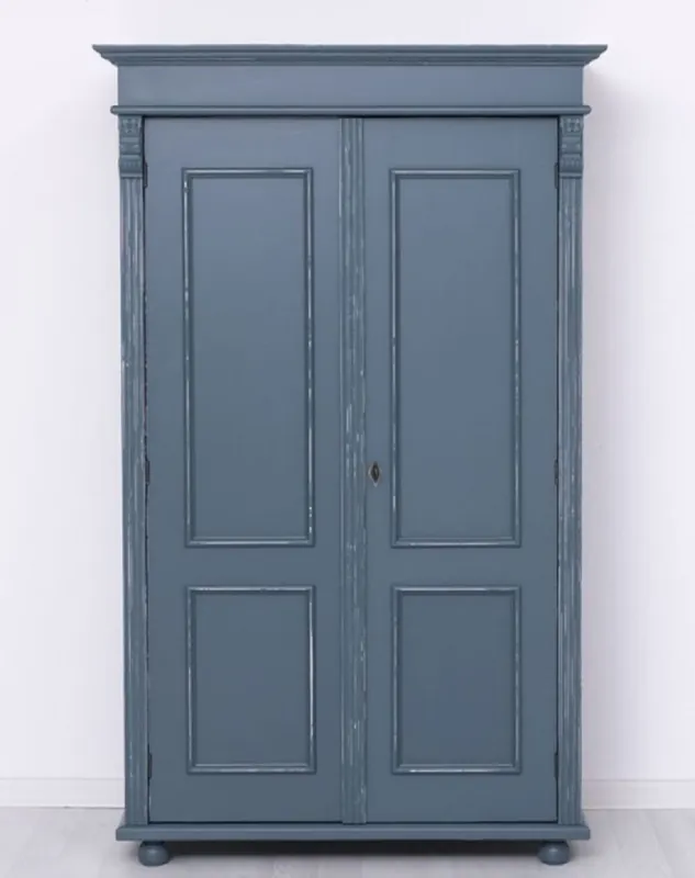 Casa Padrino armario de ropa de estilo campestre shabby chic azul antiguo 110 x 58 x A. 180 cm - Armario de dormitorio con 2 puertas - Muebles de dormitorio de estilo campestre shabby chic Meistverkauft