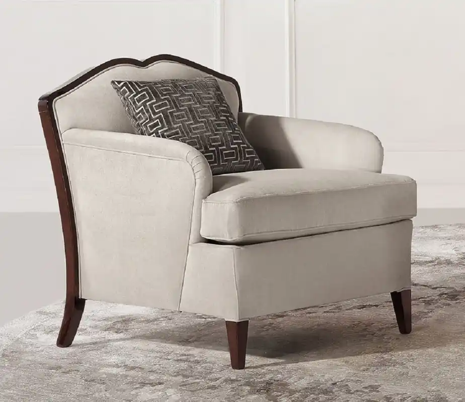 Sonderaktion Casa Padrino Sillón Art Deco de Lujo Gris / Marrón Oscuro - Sillón de Salón Hecho a Mano - Muebles de Salón - Muebles Art Deco - Muebles de Lujo - Calidad de Lujo - Hecho en Italia