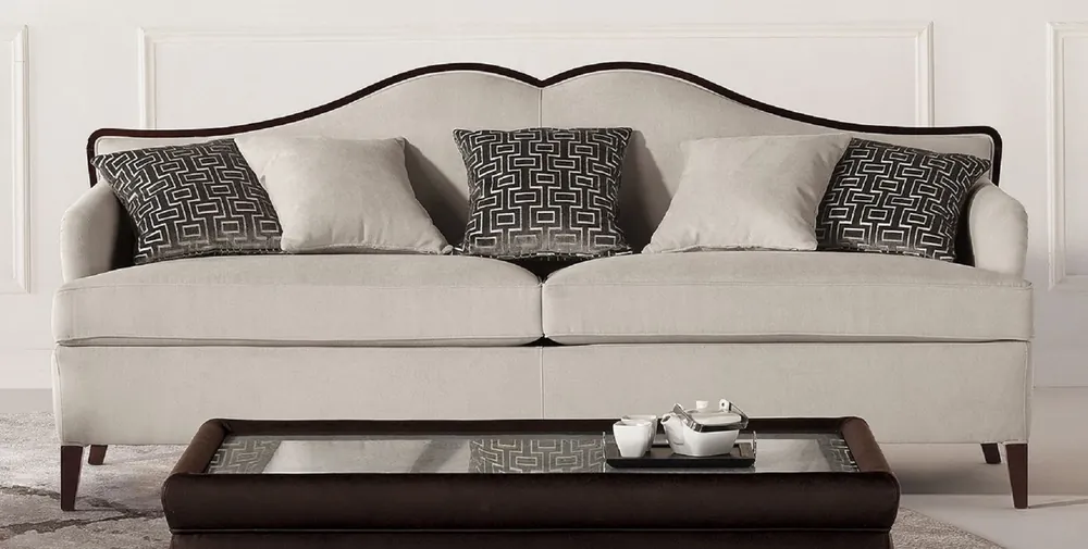 Casa Padrino sofá Art Deco de lujo gris / marrón oscuro - Sofá de salón hecho a mano - Muebles de Salón - Muebles Art Deco - Muebles de Lujo - Calidad de Lujo - Hecho en Italia Sichere Zahlung