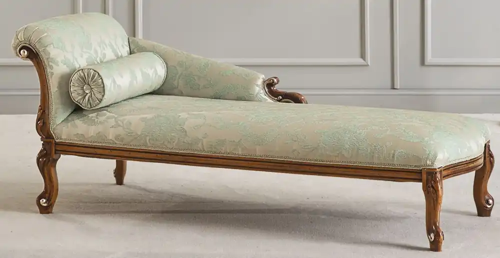 Neue Ware Casa Padrino chaise longue barroco de lujo oro / verde / marrón - Magnífico recamier de madera maciza - Muebles de salón de lujo en estilo barroco - Calidad de lujo - Hecho en Italia