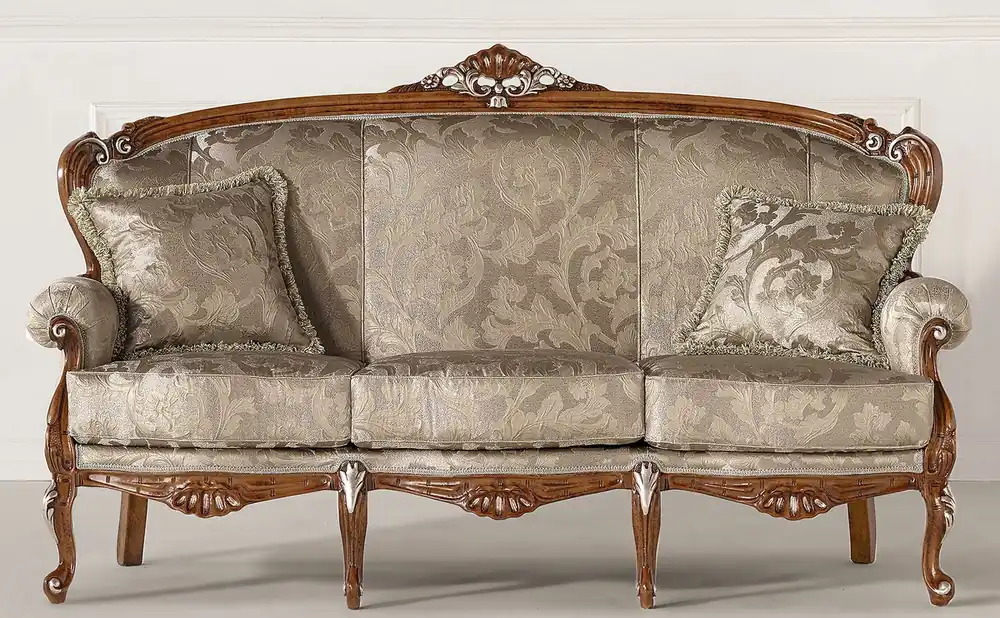 Neu Im Sortiment Casa Padrino sofá barroco de lujo plata / oro / marrón / plata - Magnífico sofá de salón de estilo barroco - Muebles de salón de lujo en estilo barroco - Muebles barrocos - Hecho en Italia