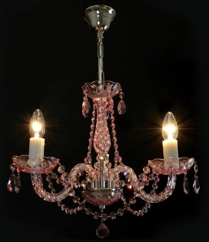 Schnäppchen Casa Padrino araña de luces barroco de lujo rosa / plata Ø 40 x A. 38 cm - Magnífica lámpara de araña de estilo barroco con cristal de Bohemia - Noble y Magnífica