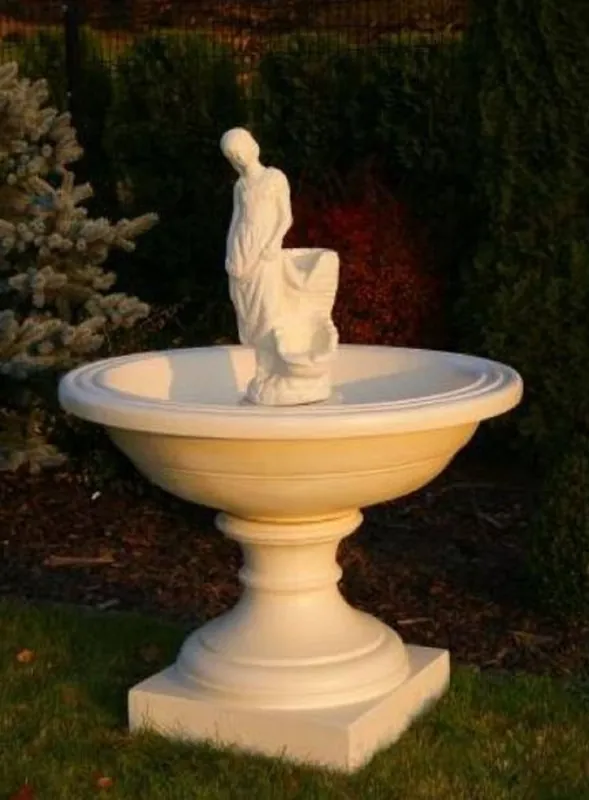 Casa Padrino fuente barroco arena Ø 102 x A. 136 cm - Magnífica fuente de jardín de estilo barroco - Fuente redonda de piedra para decoración de jardín - Accesorios de decoración de jardín barroco Versand Am Gleichen Tag