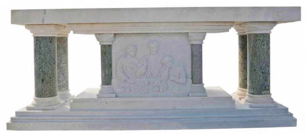 Sale Casa Padrino Altar Barroco de Lujo Blanco / Verde 250 x 100 x A. 80 cm - Magnífico Altar de Mármol - Muebles de Mármol de Lujo en Estilo Barroco - Noble y Magnífico