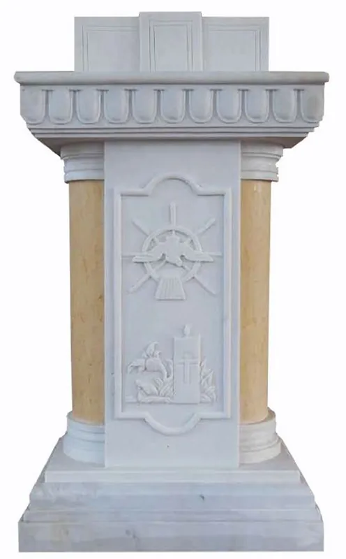 Casa Padrino Atril barroco de lujo blanco / beige A. 130 cm - Magnífico atril de mármol - Muebles de mármol de lujo en estilo barroco - Noble y Magnífico Sofort Bestellen