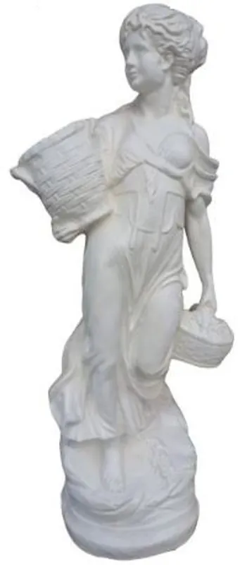 Casa Padrino escultura Art Nouveau mujer con cestas blanco A. 135 cm - Figura de decoración de jardín y terraza resistente a la intemperie - Accesorios de Decoración de Jardín Barroco y Art Nouveau Billig