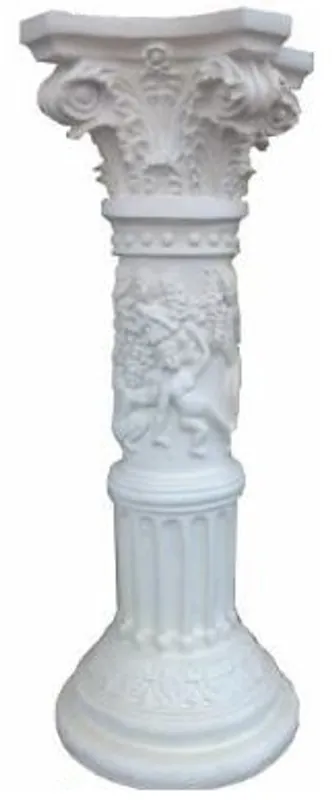 Solange Der Vorrat Reicht Casa Padrino pilar barroco blanco A. 77 cm - Pilar decorativa de la sala de estar noble - Accesorios decorativos en estilo barroco
