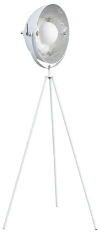 Casa Padrino lámpara de estudio de diseño blanco / plata 65 x A. 140 cm - Lámpara de pie trípode retro - Lámpara decorativa para sala de estar Neue Ware