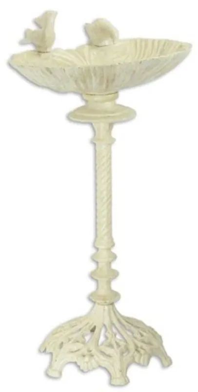 Günstig Casa Padrino Art Nouveau bañera para pájaros con 2 pájaros decorativos crema 50 x A. 93 cm - Bañera para pájaros de hierro fundido - Accesorios de decoración de jardín y terraza