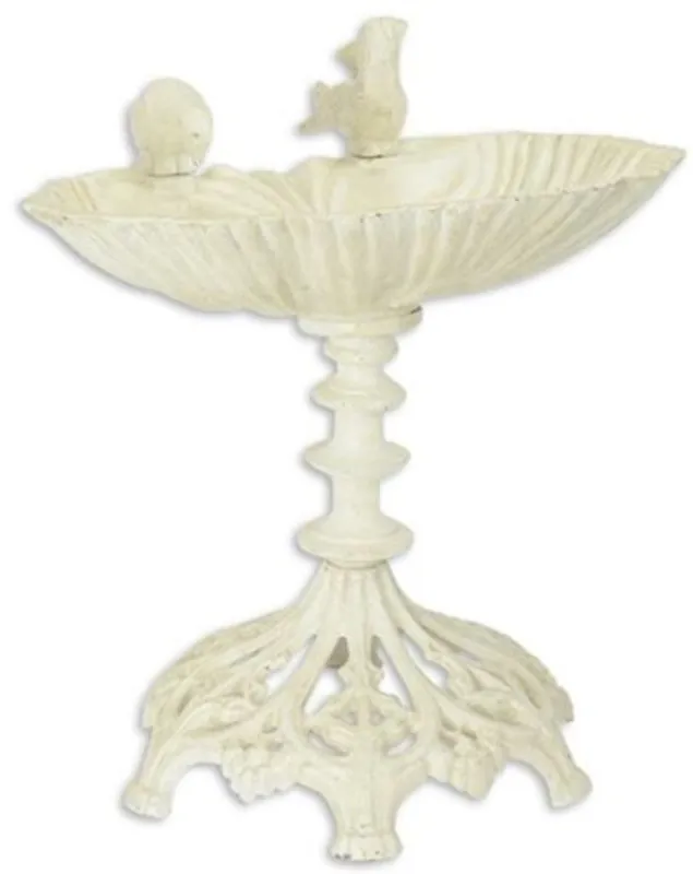 Casa Padrino Art Nouveau bañera para pájaros con 2 pájaros decorativos crema 54 x A. 49,5 cm - Bañera para pájaros de hierro fundido - Accesorios de decoración de jardín y terraza Online Kaufen