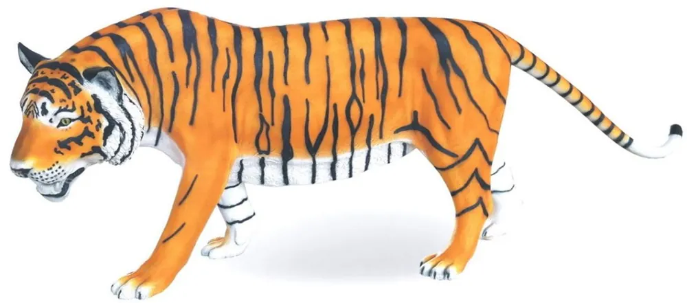 Sale Casa Padrino figura decorativa de lujo tigre naranja / amarillo / blanco / negro 250 x 55 x H. 90 cm - Figura decorativa de tamaño natural - Figura de animal enorme - Escultura decorativa de jardín