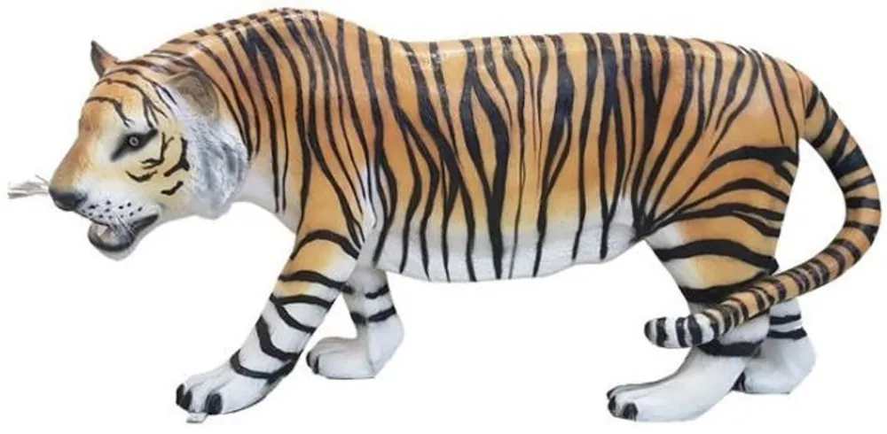Top-Preis Casa Padrino figura decorativa tigre naranja / blanco / negro 175 x A. 86 cm - Escultura decorativa de tamaño natural resistente a la intemperie - Accesorios de decoración de jardín