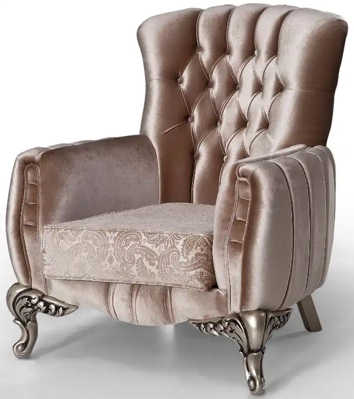 Garantierte Lieferung Casa Padrino sillón barroco de lujo rosa / plata 91 x 86 x A. 104 cm - Sillón de salón con patrón elegante - Muebles Barroco