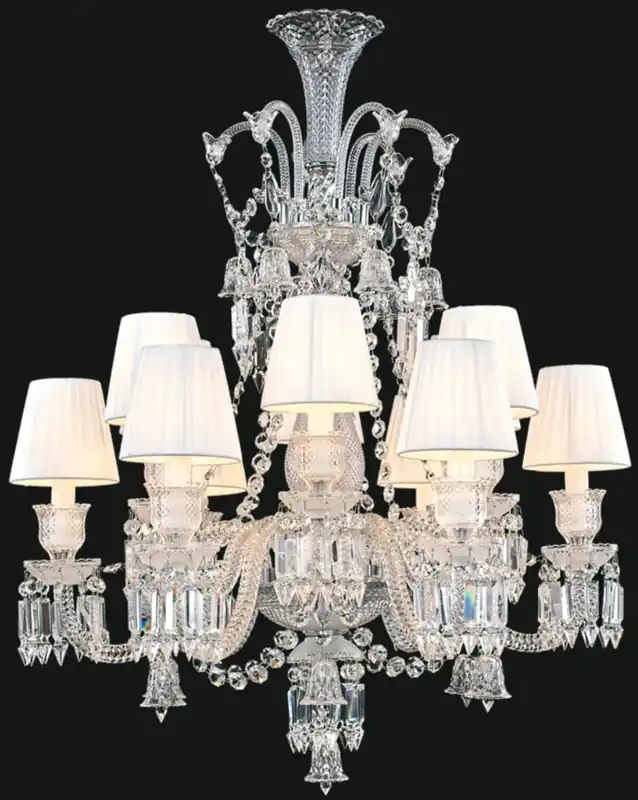 Casa Padrino araña de luces de cristal barroco de lujo plata / blanco Ø 80 x A. 100 cm - Araña de luces de hotel y restaurante - Noble y Magnífica Sonderangebot