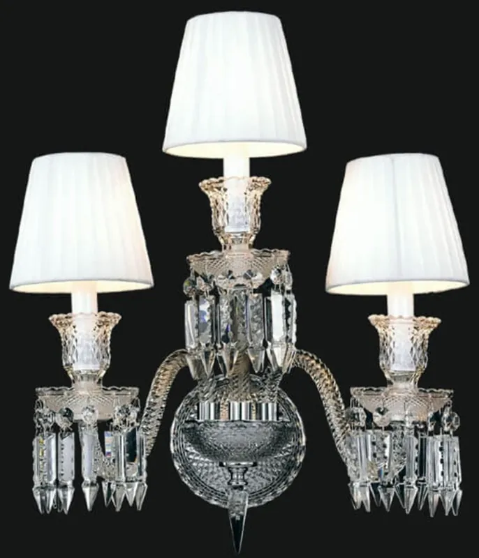 Casa Padrino lámpara de pared de cristal barroco de lujo plata / blanco 48 x A. 48 cm - Magnífica lámpara de pared de estilo barroco Preisknaller