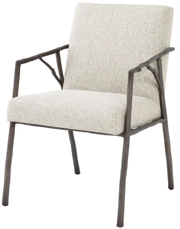Nur Für Kurze Zeit Casa Padrino silla de comedor de lujo natural / bronce 56 x 61 x A. 83 cm - Silla de cocina noble con reposabrazos - Muebles de comedor de lujo
