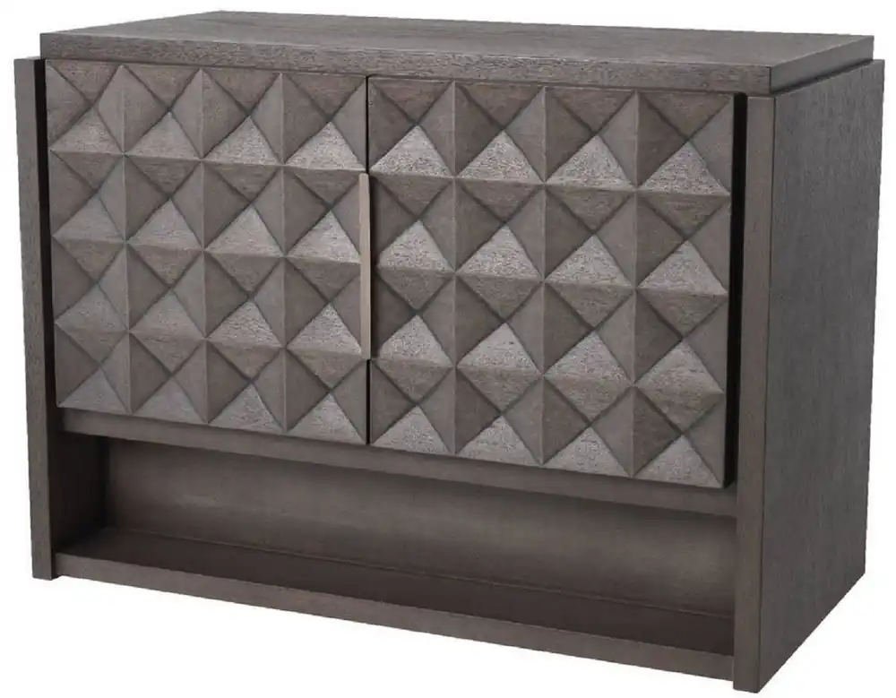 Casa Padrino aparador de lujo moca / bronce 115 x 56 x A. 83 cm - Armario de madera maciza con 2 puertas y efecto 3D en los frentes - Muebles de Lujo Online Kaufen