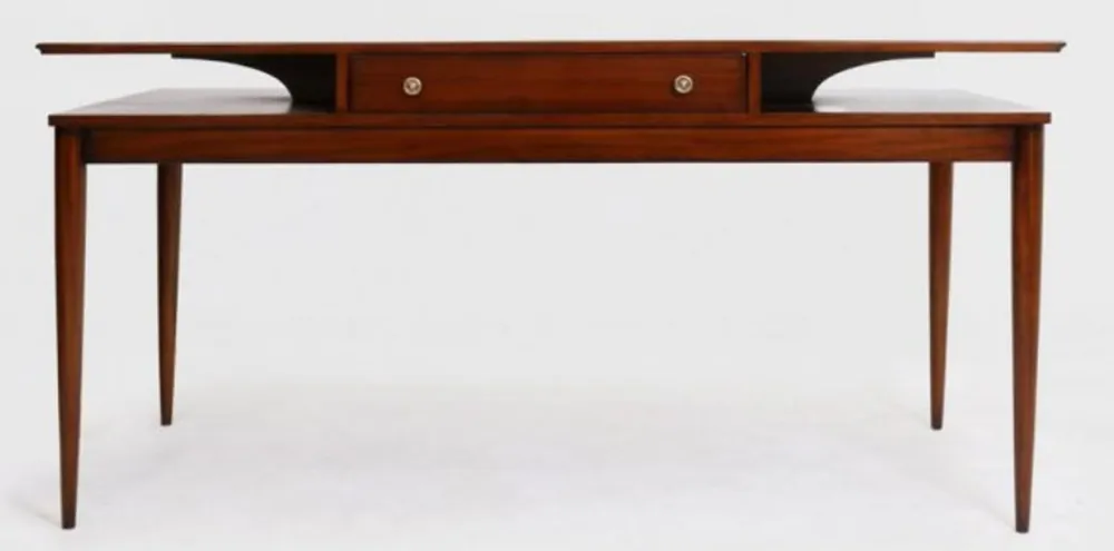 Geprüft Casa Padrino escritorio Art Deco de lujo con cajón marrón 154 x 80 x A. 78 cm - Mesa de oficina de madera maciza - Muebles de oficina - Calidad de Lujo
