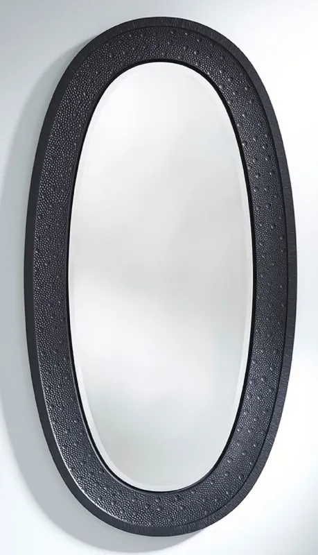 Billig Casa Padrino espejo de lujo negro 89 x 5 x A. 170 cm - Elegante espejo de pared ovalado - Espejo de armario - Espejo de salón - Accesorios de decoración de lujo
