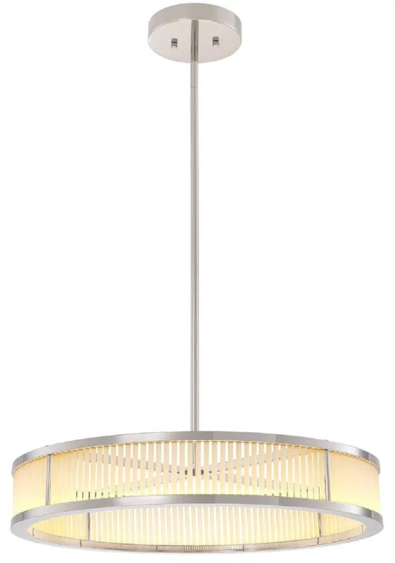Casa Padrino lámpara de araña LED de lujo plata / blanco Ø 70 x A. 15 cm - Lámpara de araña redonda moderna regulable - Calidad de Lujo Markenware