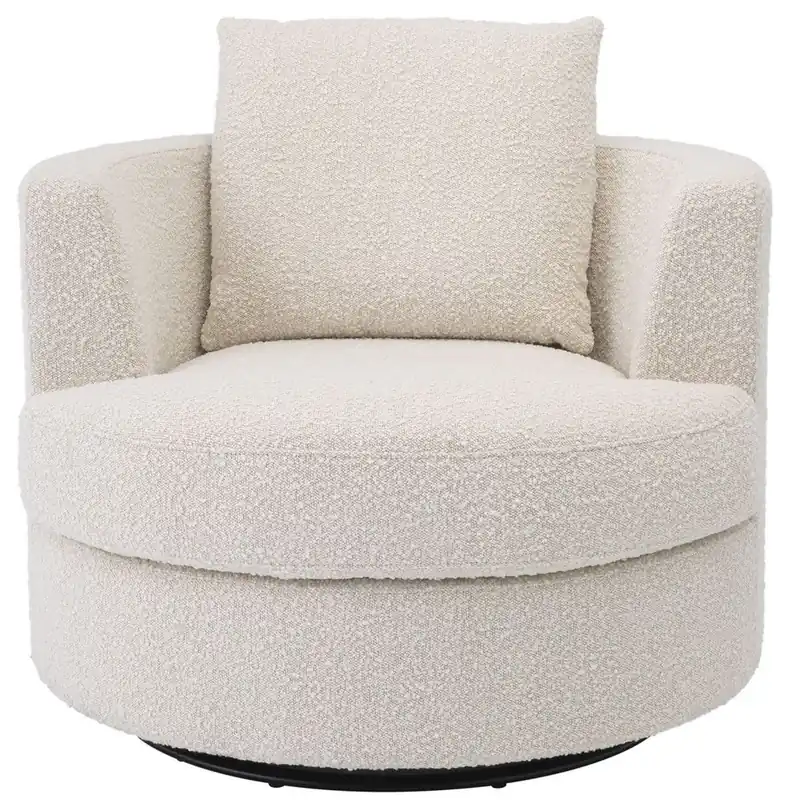 Casa Padrino sillón giratorio de lujo crema Ø 95 x A. 70 cm - Sillón de salón redondo - Muebles de salón de lujo Neuheit