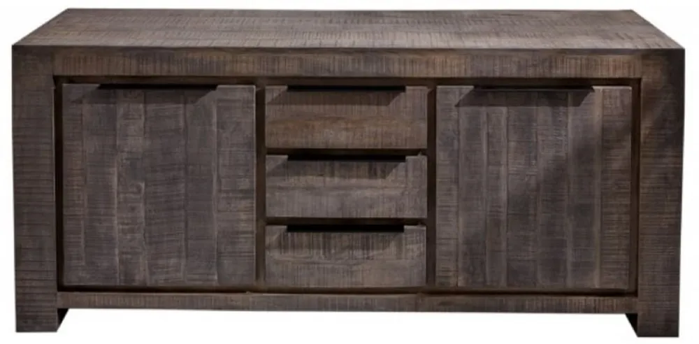 Casa Padrino aparador de estilo campestre gris 175 x 50 x A. 76 cm - Armario de madera maciza con 2 puertas y 3 cajones - Muebles de Salón Nur Heute