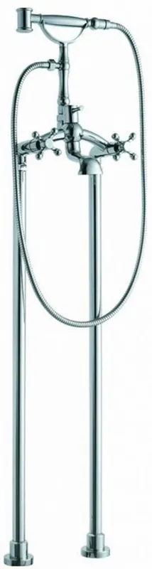 Neu Im Sortiment Casa Padrino grifería de bañera Art Nouveau plata 25,3 x 18 x A. 118,3 cm - Grifería de bañera independiente con pies y ducha de mano - Accesorios de baño nostálgicos