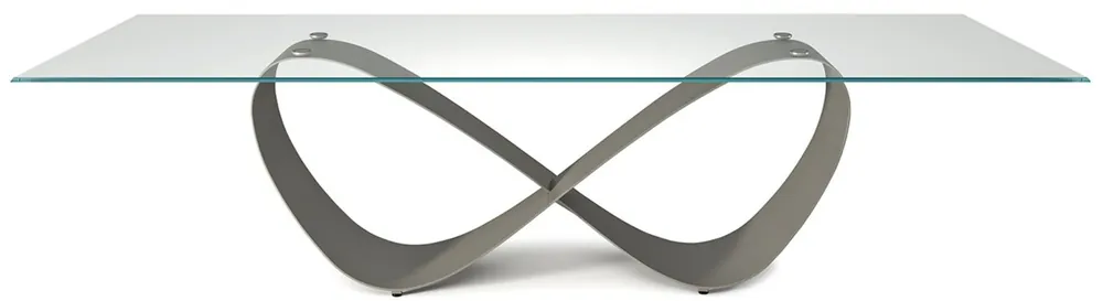 Rabatt Casa Padrino mesa de comedor de diseño gris titanio - Varios Tamaños de Mesa - Mesa de comedor rectangular moderna con tapa de vidrio biselado - Muebles de comedor - Calidad de Lujo