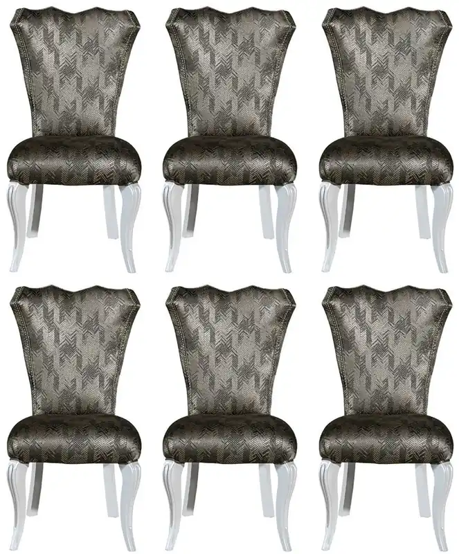 Casa Padrino conjunto de sillas de comedor barroco de lujo verde / oro / blanco 49 x 56 x A. 102 cm - Conjunto de sillas de cocina nobles de 6 - Muebles de comedor barrocos Günstig