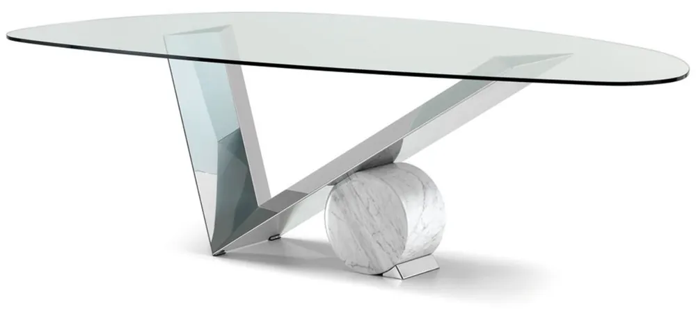 Casa Padrino mesa de comedor de diseño plata / blanco 240 x 115 x A. 75 cm - Mesa de comedor con tapa de vidrio - Muebles de comedor modernos - Colección de Lujo Mega-Angebot