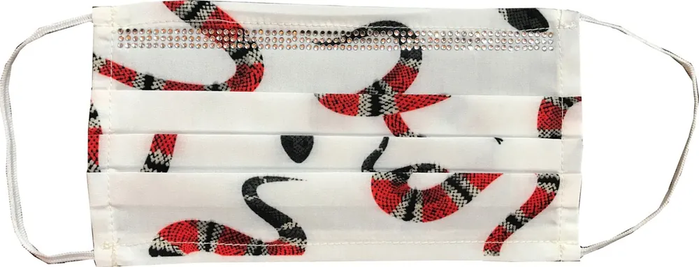 Bestpreis Casa Padrino Bling Bling Snakes White - Máscara CP con pedrería