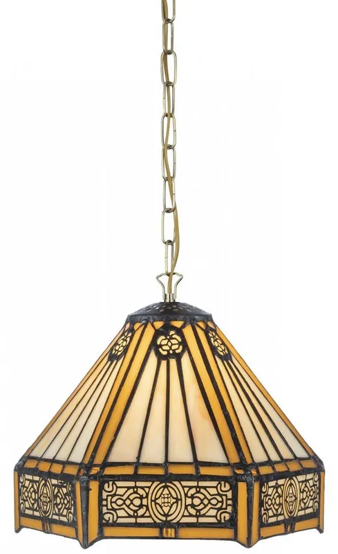 Casa Padrino Lámpara Colgante Tiffany de Lujo Amarillo / Negro 20 x 20 x A. 20 cm - Hecho a Mano de Numerosas Piezas de Mosaico de Vidrio - Luces Tiffany Wochenendangebot