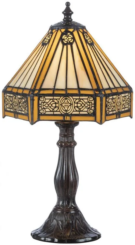 Casa Padrino Lámpara de Mesa Tiffany de Lujo Amarillo / Negro 20 x 20 x A. 25 cm - Elegante Lámpara de Escritorio - Lámpara de Taburete - Lámparas Tiffany Kracherpreis