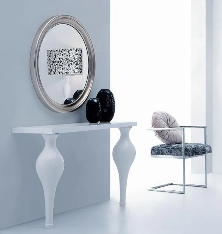 Casa Padrino consola neoclásica blanco alto brillo 121 x 39,8 x A. 75,5 cm - Consola de madera maciza - Muebles de estilo neoclásico Nur Heute