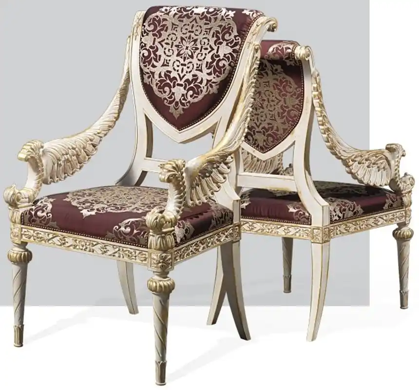Casa Padrino conjunto de sillas de comedor barrocos de lujo púrpura / plata / blanco / oro 62 x 74 x H. 103 cm - Sillas de cocina magnífica de 4 - Muebles de castillo restaurante hotel - Calidad de lujo Online Kaufen